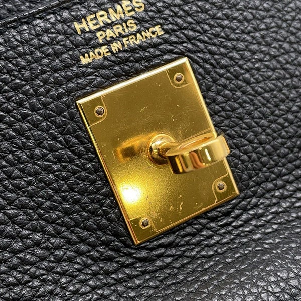 エルメス ハンドバッグ ケリー35 内縫い ブラック/ゴールド金具 トゴ □R刻印 ２wayショルダー 黒