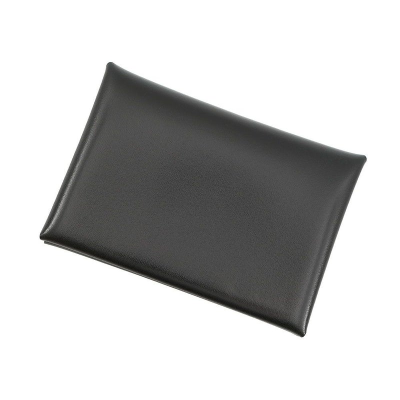 エルメス カードケース カルヴィ デュオ ブラック ボックスカーフ K刻印 HERMES 名刺入れ 小銭入れ 黒