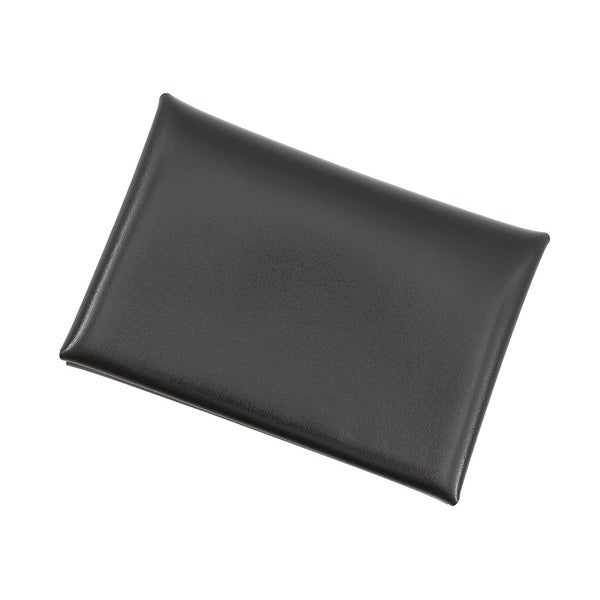 エルメス カードケース カルヴィ デュオ ブラック ボックスカーフ K刻印 HERMES 名刺入れ 小銭入れ 黒