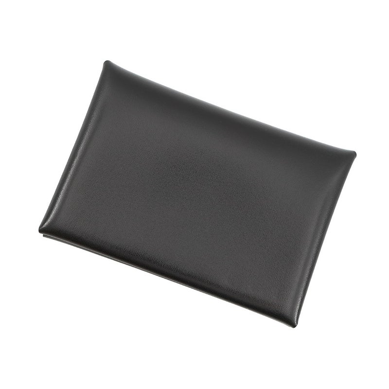 エルメス カードケース カルヴィ デュオ ブラック ボックスカーフ K刻印 HERMES 名刺入れ 小銭入れ 黒