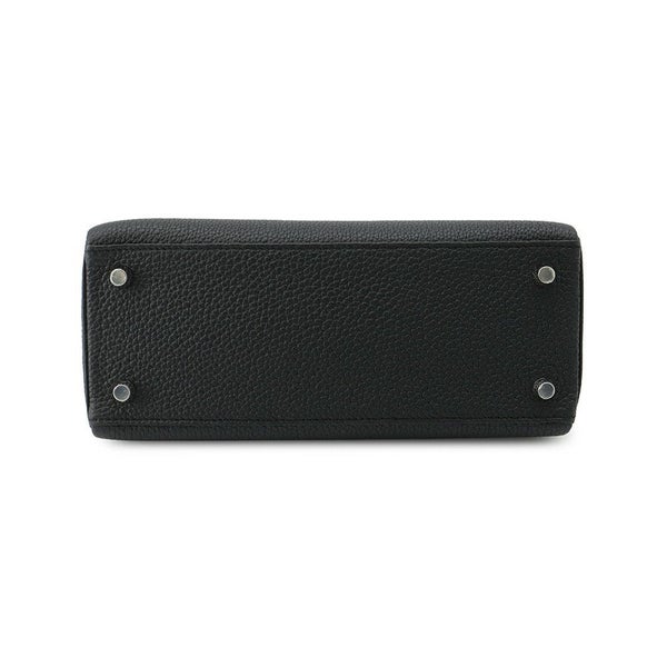 エルメス ハンドバッグ ケリー25 内縫い ブラック/シルバー金具 トゴ K刻印 ２wayショルダー 黒