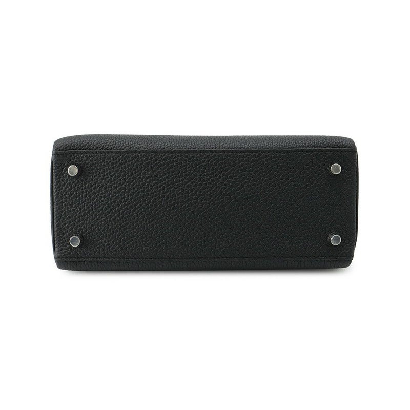 エルメス ハンドバッグ ケリー25 内縫い ブラック/シルバー金具 トゴ K刻印 ２wayショルダー 黒