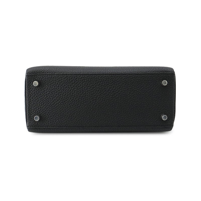 エルメス ハンドバッグ ケリー25 内縫い ブラック/シルバー金具 トゴ K刻印 ２wayショルダー 黒