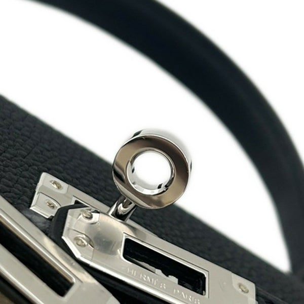 エルメス ハンドバッグ ケリー25 内縫い ブラック/シルバー金具 トゴ K刻印 ２wayショルダー 黒