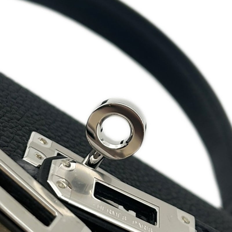 エルメス ハンドバッグ ケリー25 内縫い ブラック/シルバー金具 トゴ K刻印 ２wayショルダー 黒