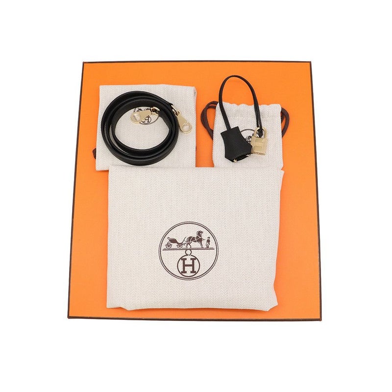 エルメス ハンドバッグ ケリー28 内縫い ブラック/シャンパンゴールド金具 トゴ K刻印 ２wayショルダー 黒