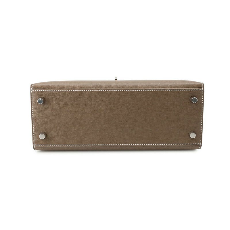 エルメス ハンドバッグ ケリー25 外縫い エトゥープ/シルバー金具 ヴォーマダム G刻印 ２wayショルダー