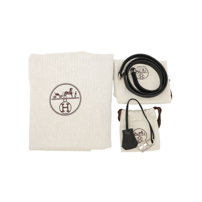 エルメス ハンドバッグ ケリー28 内縫い ブラック/シルバー金具 トゴ X刻印 ２wayショルダー 黒