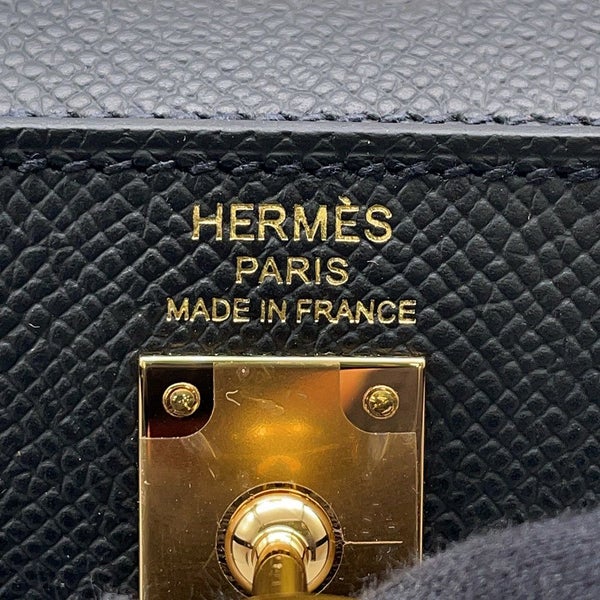 エルメス ハンドバッグ ケリー25 外縫い ブラック/ゴールド金具 エプソン G刻印 ２wayショルダー 黒