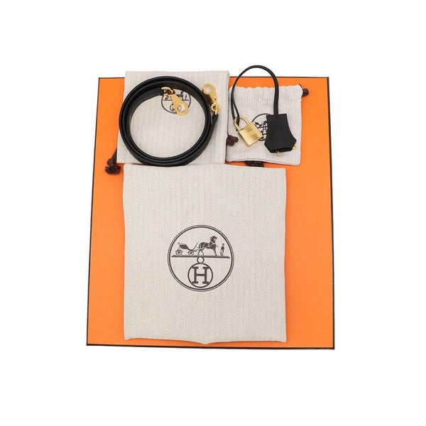 エルメス ハンドバッグ ケリー25 外縫い ブラック/ゴールド金具 エプソン G刻印 ２wayショルダー 黒