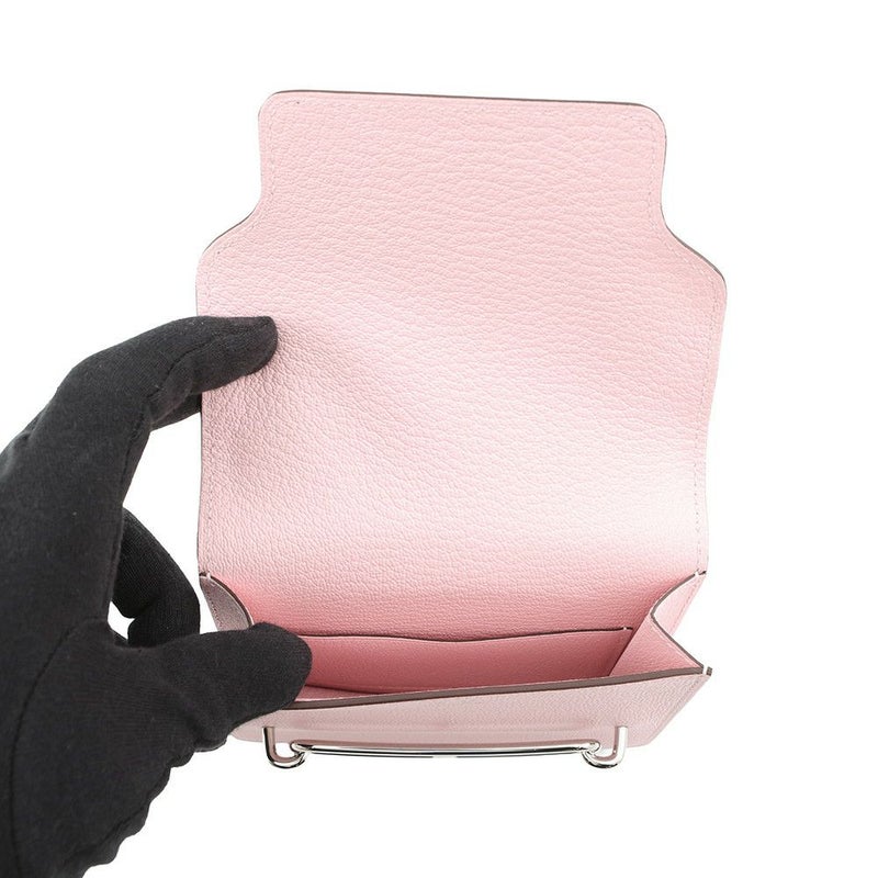 エルメス 財布 ロウリス ルリ スリム ローズサクラ/シルバー金具 シェブルミゾル K刻印 HERMES 財布