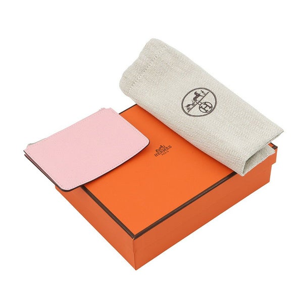 エルメス 財布 ロウリス ルリ スリム ローズサクラ/シルバー金具 シェブルミゾル K刻印 HERMES 財布