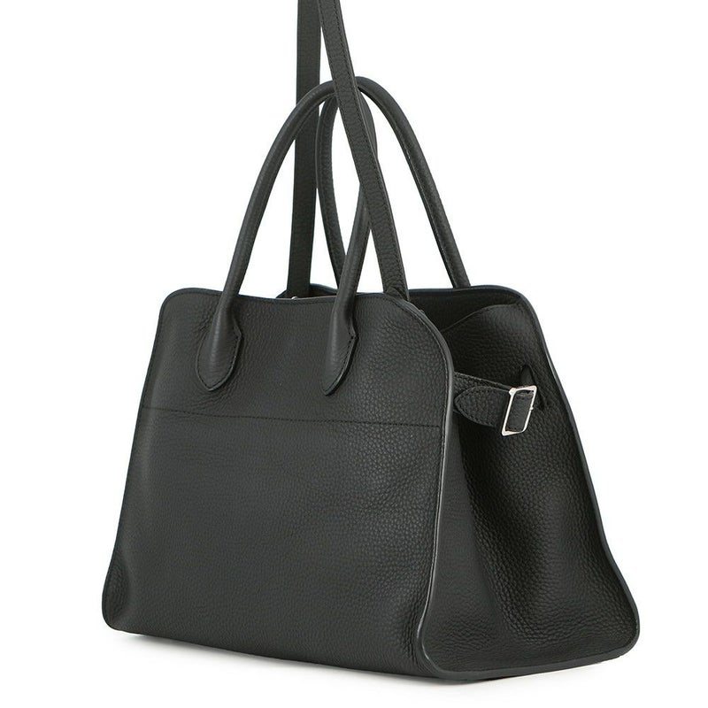 ザ ロウ ハンドバッグ ソフトマルゴー12 レザー W1586 THE ROW 2way 黒