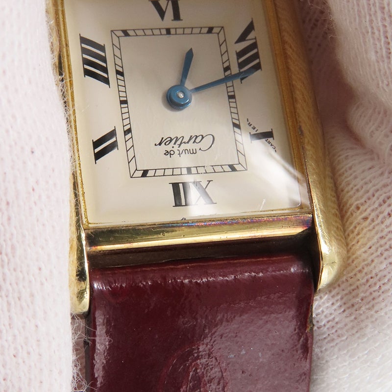 カルティエ マストタンク SM ヴェルメイユ W1013654 Cartier 腕時計 白文字盤