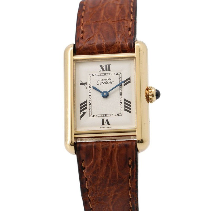 カルティエ マストタンク SM Cartier 腕時計 アイボリー文字盤