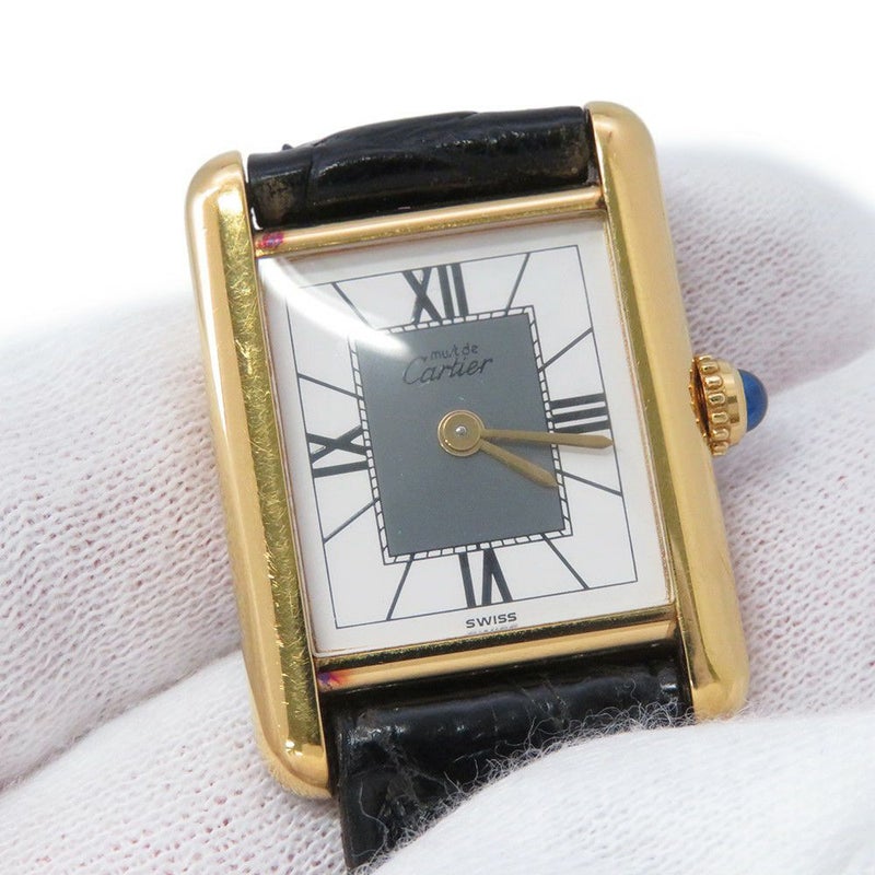 カルティエ マストタンク SM ヴェルメイユ Cartier 腕時計 ホワイト/グレー文字盤