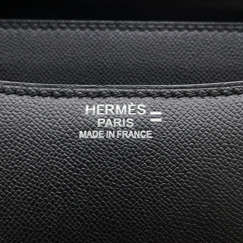 エルメス ショルダーバッグ コンスタンス3 24 ブラック/オンブレ/シルバー金具 ヴォーマダム/リザード Y刻印 黒