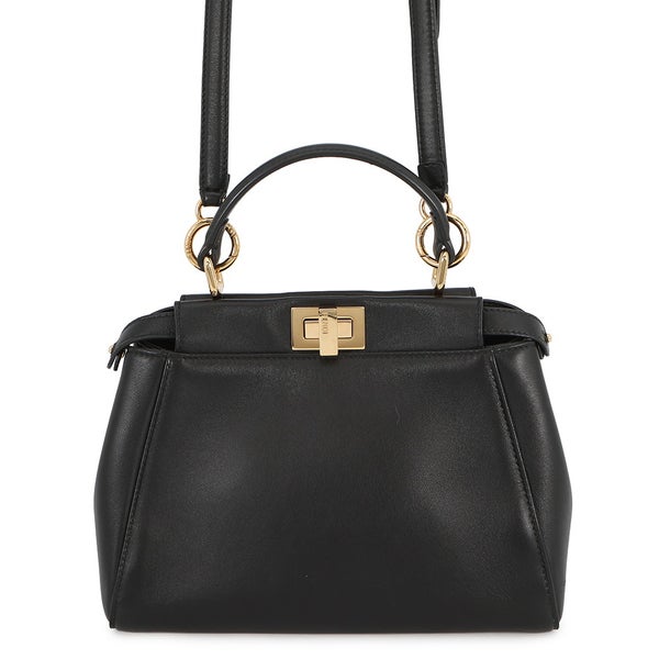 フェンディ ハンドバッグ ミニ ピーカブー レザー 8BN244 FENDI バッグ ショルダーバッグ 黒