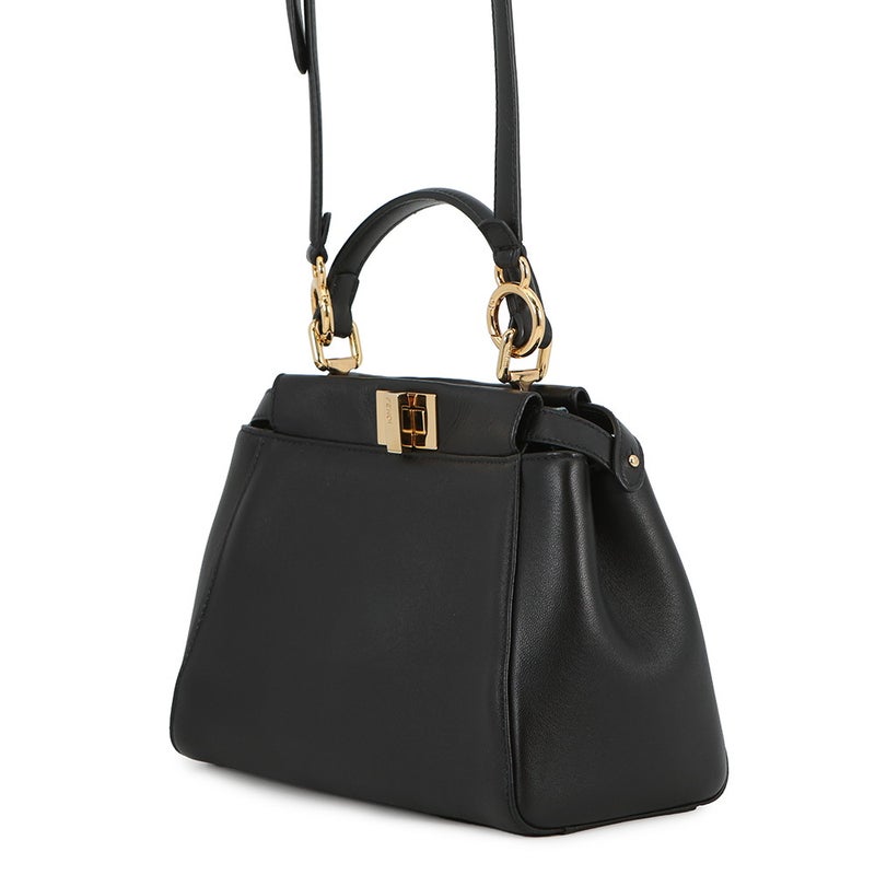 フェンディ ハンドバッグ ミニ ピーカブー レザー 8BN244 FENDI バッグ ショルダーバッグ 黒