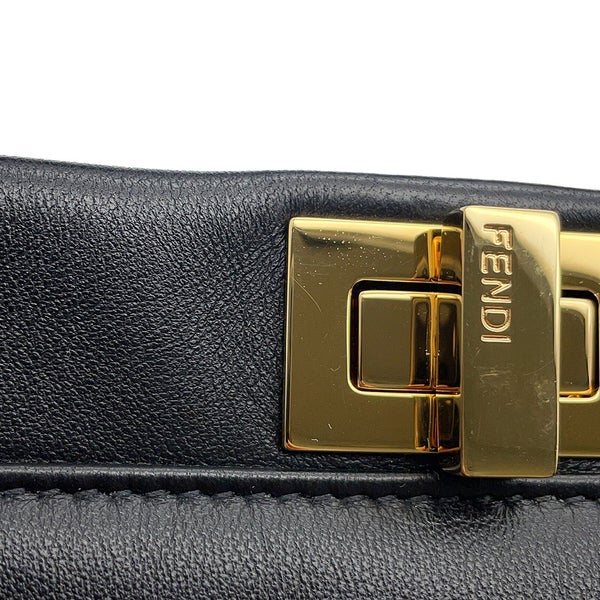 フェンディ ハンドバッグ ミニ ピーカブー レザー 8BN244 FENDI バッグ ショルダーバッグ 黒