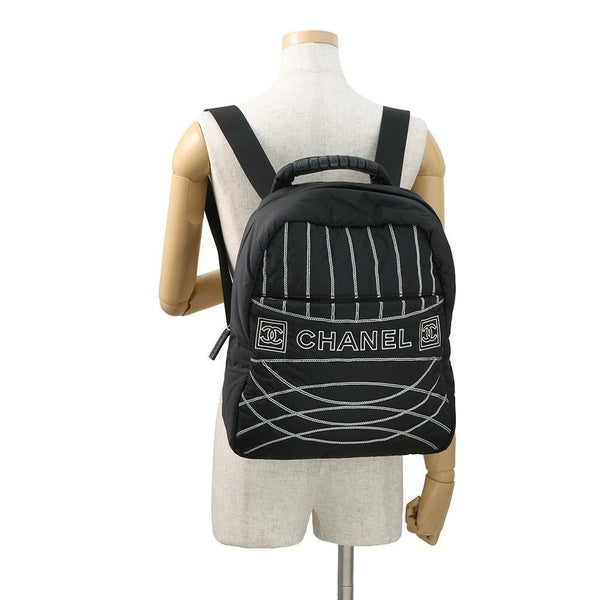 シャネル リュック スポーツ ロゴ ココマーク ナイロン CHANEL バックパック 黒