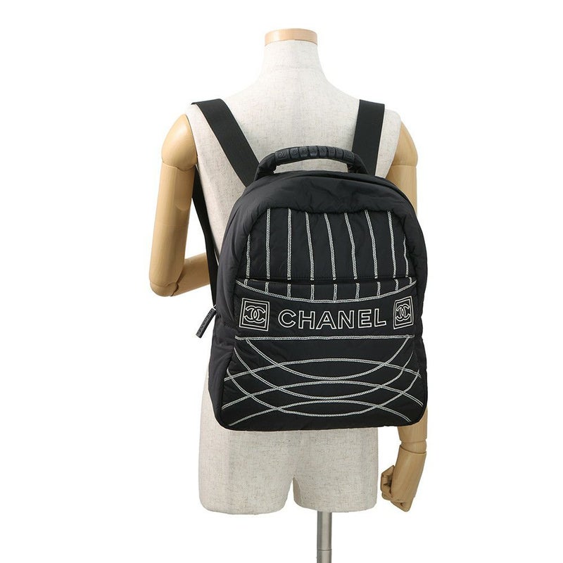シャネル リュック スポーツ ロゴ ココマーク ナイロン CHANEL バックパック 黒