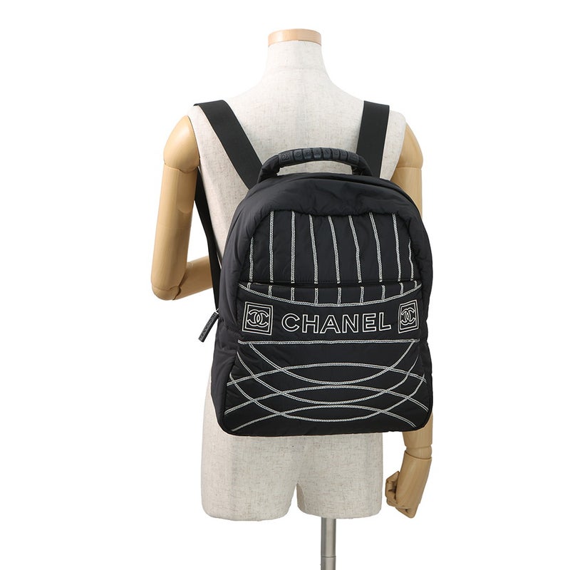 シャネル リュック スポーツ ロゴ ココマーク ナイロン CHANEL バックパック 黒