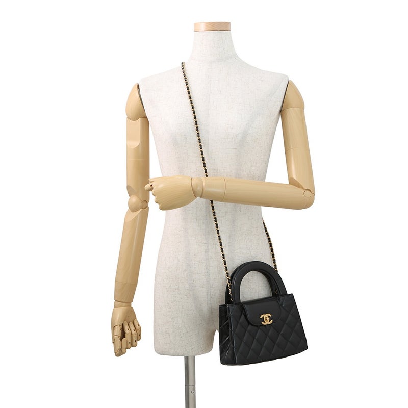 シャネル ハンドバッグ ミニ マトラッセ ココマーク レザー AS4416 CHANEL 2wayショルダーバッグ 黒