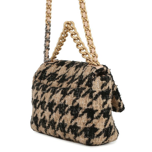 シャネル チェーンショルダーバッグ 19 ラージ ツイード AS1161 CHANEL バッグ 2wayハンドバッグ 黒