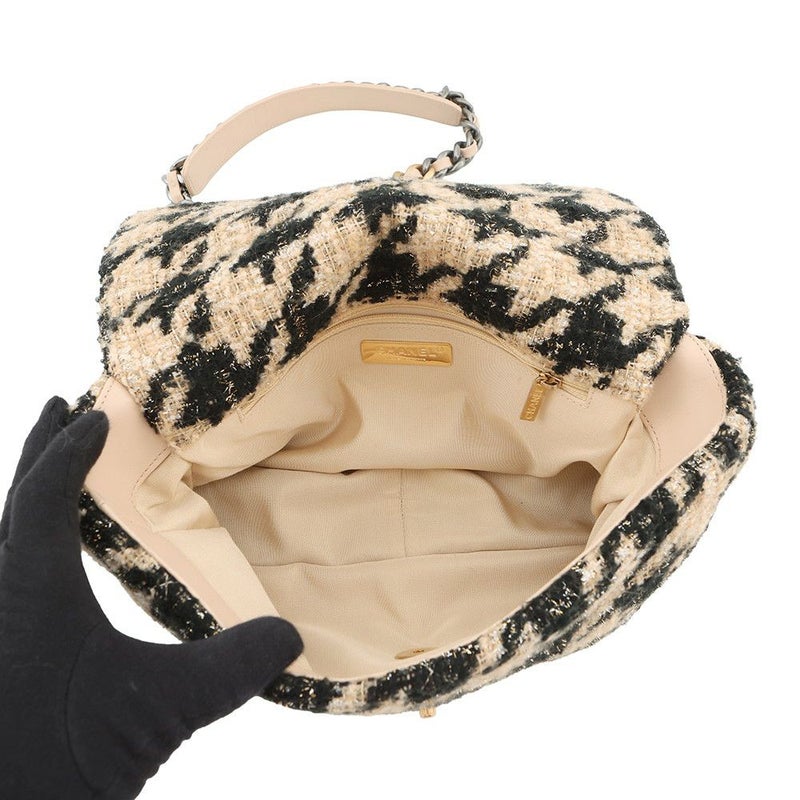 シャネル チェーンショルダーバッグ 19 ラージ ツイード AS1161 CHANEL バッグ 2wayハンドバッグ 黒