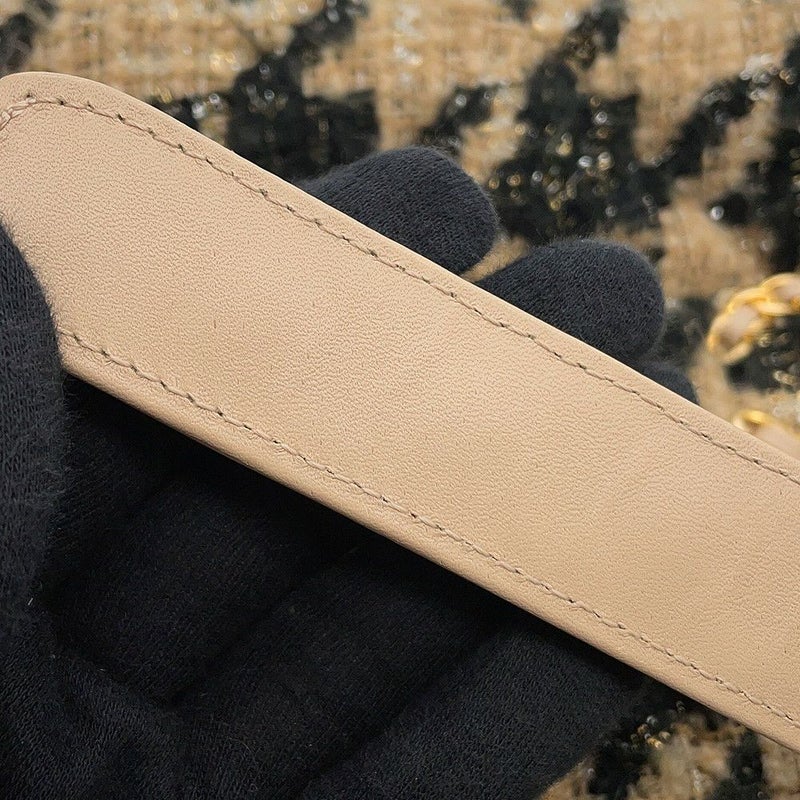 シャネル チェーンショルダーバッグ 19 ラージ ツイード AS1161 CHANEL バッグ 2wayハンドバッグ 黒