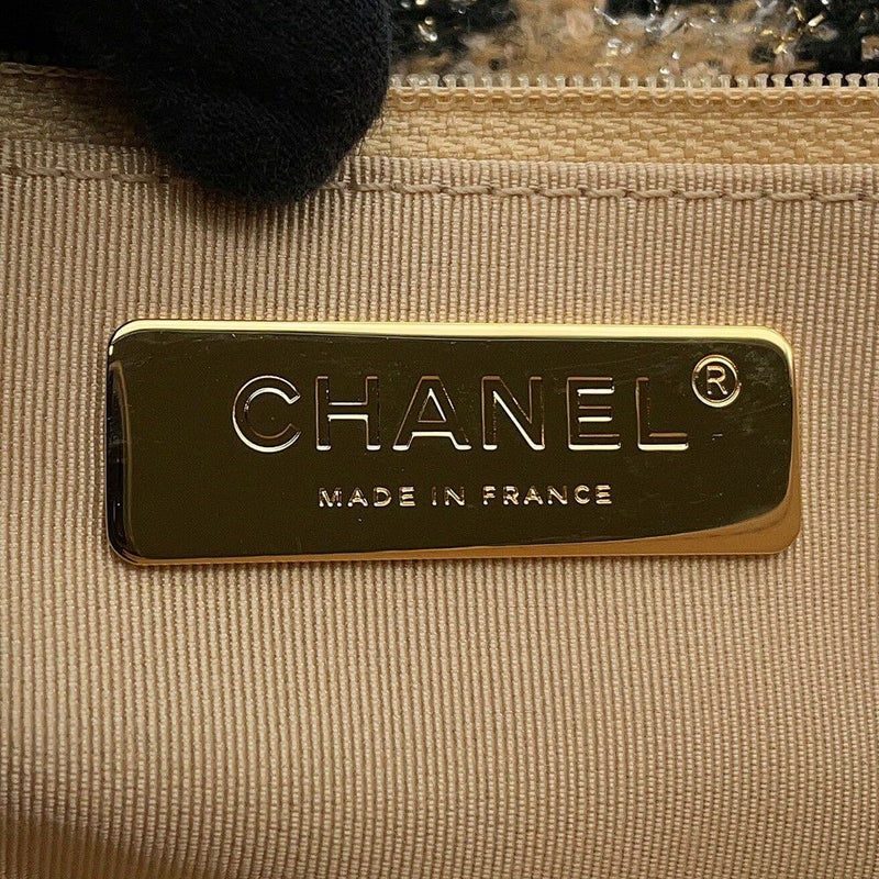 シャネル チェーンショルダーバッグ 19 ラージ ツイード AS1161 CHANEL バッグ 2wayハンドバッグ 黒