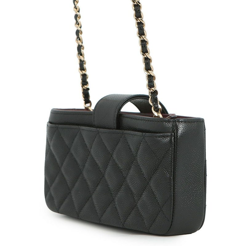 シャネル フォンケース マトラッセ チェーンショルダー キャビアスキン AP2916 バッグ