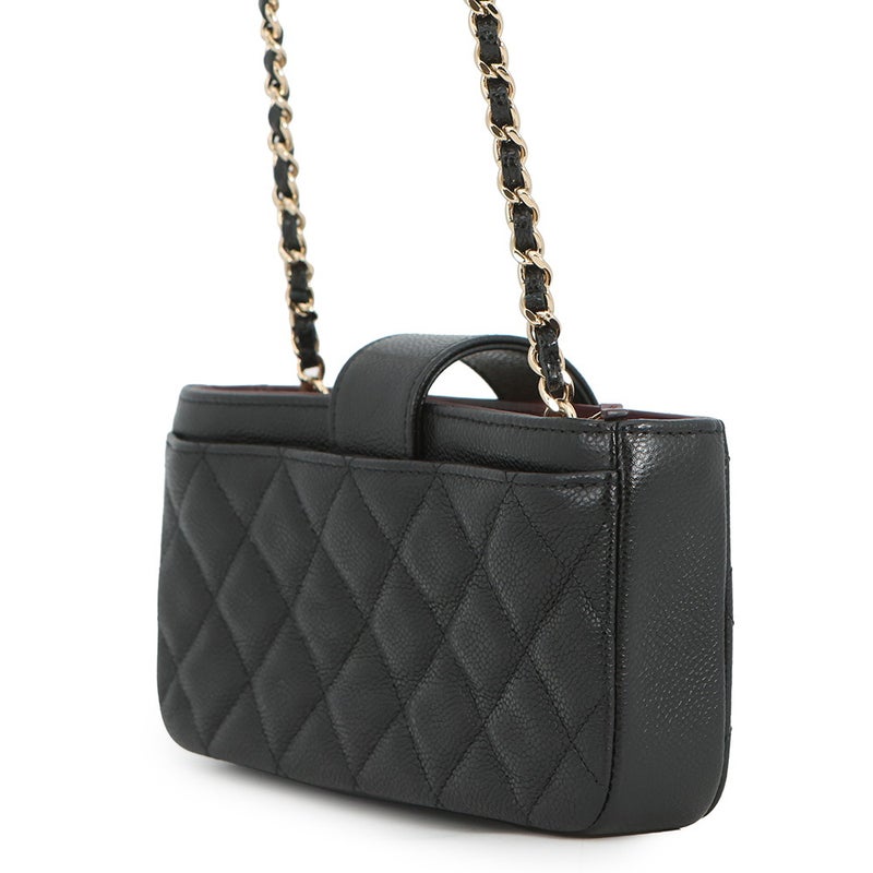 シャネル フォンケース マトラッセ チェーンショルダー キャビアスキン AP2916 バッグ