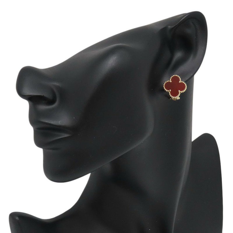 ヴァンクリーフ&アーペル ピアス ヴィンテージ アルハンブラ イヤリング カーネリアン K18YGイエローゴールド VCARD40400