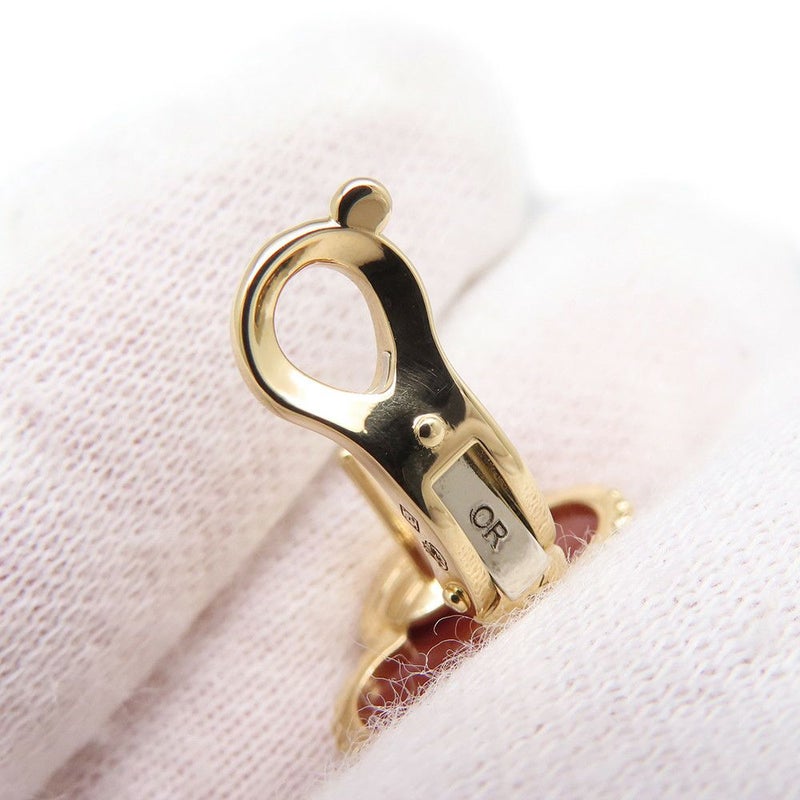 ヴァンクリーフ&アーペル ピアス ヴィンテージ アルハンブラ イヤリング カーネリアン K18YGイエローゴールド VCARD40400