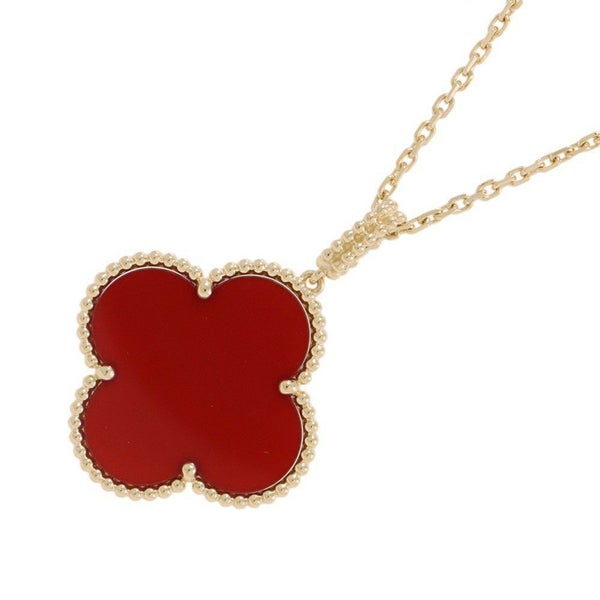 ヴァンクリーフ&アーペル ネックレス マジック アルハンブラ ロングネックレス 1モチーフ カーネリアン K18YG VCARO49N00