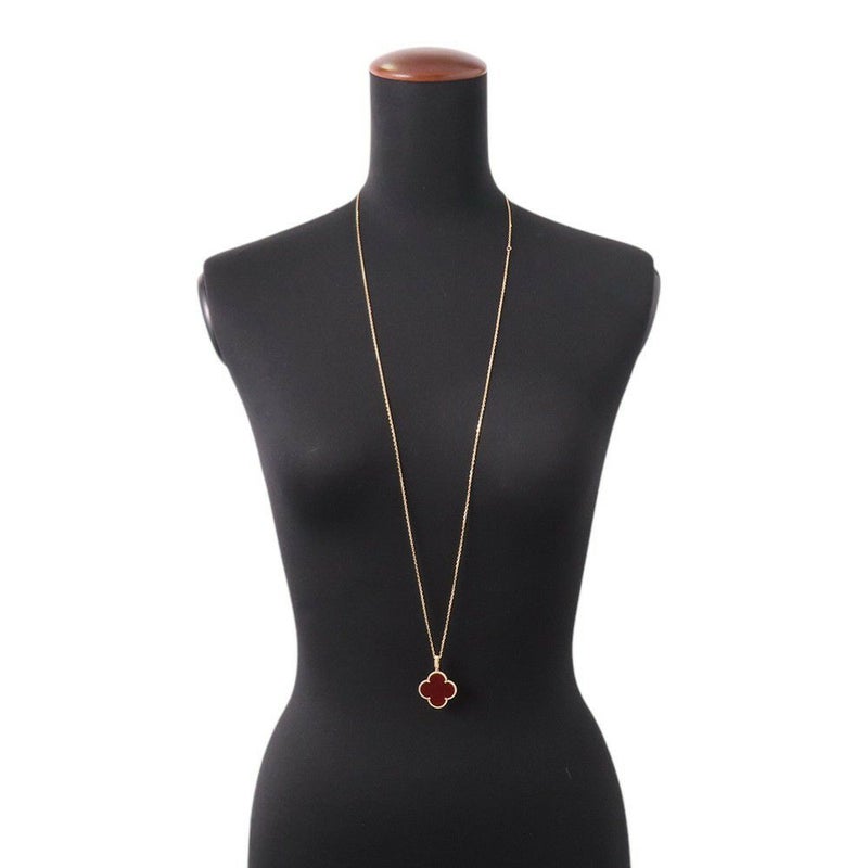 ヴァンクリーフ&アーペル ネックレス マジック アルハンブラ ロングネックレス 1モチーフ カーネリアン K18YG VCARO49N00