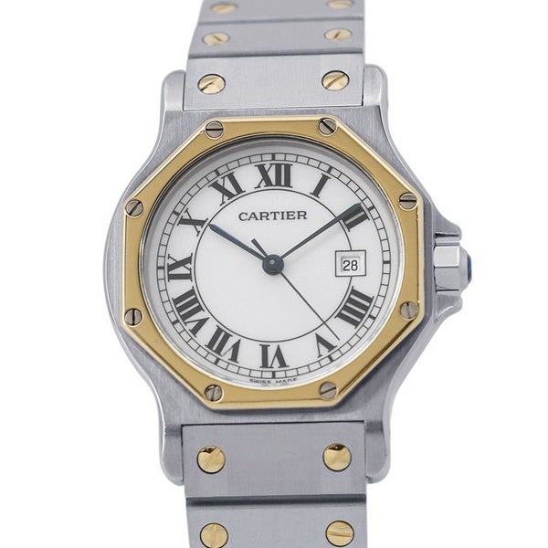 カルティエ サントスオクタゴン LM Cartier 腕時計 白文字盤