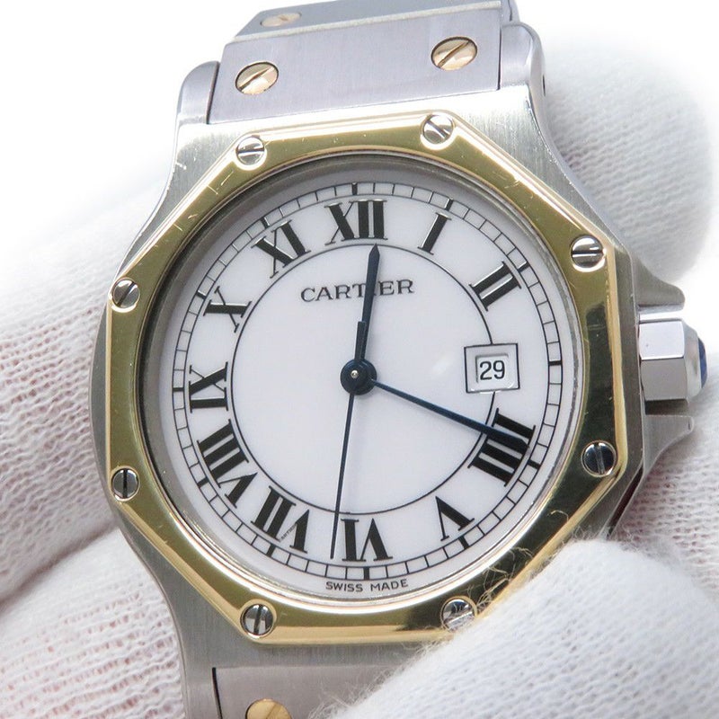 カルティエ サントスオクタゴン LM Cartier 腕時計 白文字盤