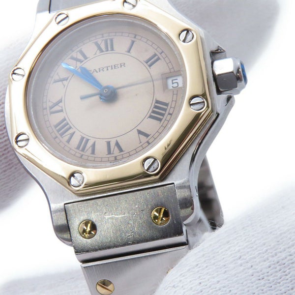 カルティエ サントスオクタゴン SM W2001683 Cartier 腕時計 アイボリー文字盤 クォーツ