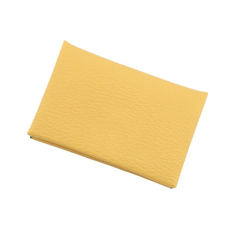 エルメス カードケース カルヴィ ジョーヌマンゴー シェブルミゾル K刻印 HERMES 名刺入れ