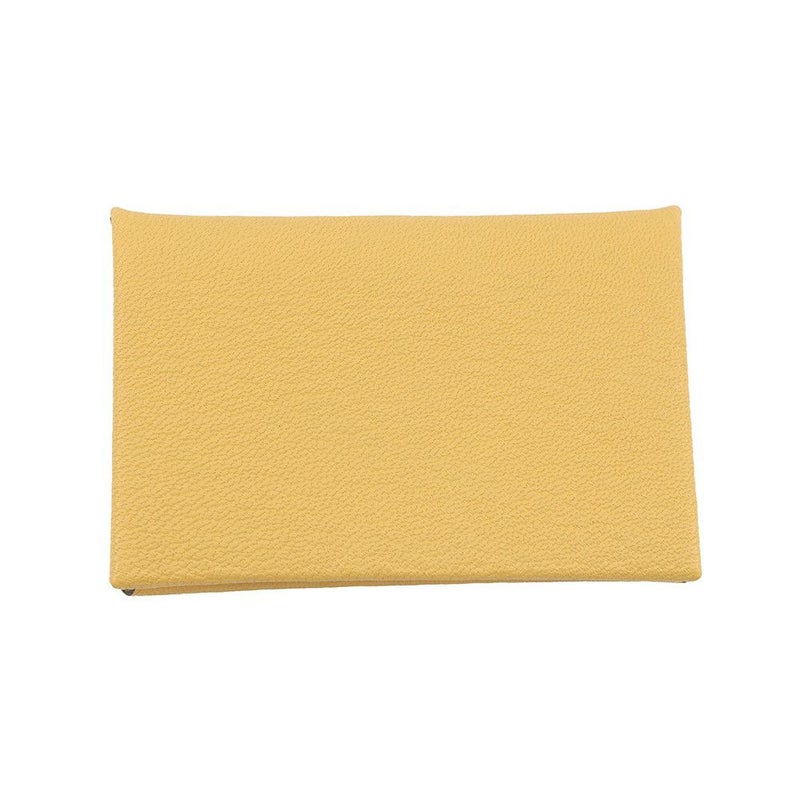 エルメス カードケース カルヴィ ジョーヌマンゴー シェブルミゾル K刻印 HERMES 名刺入れ