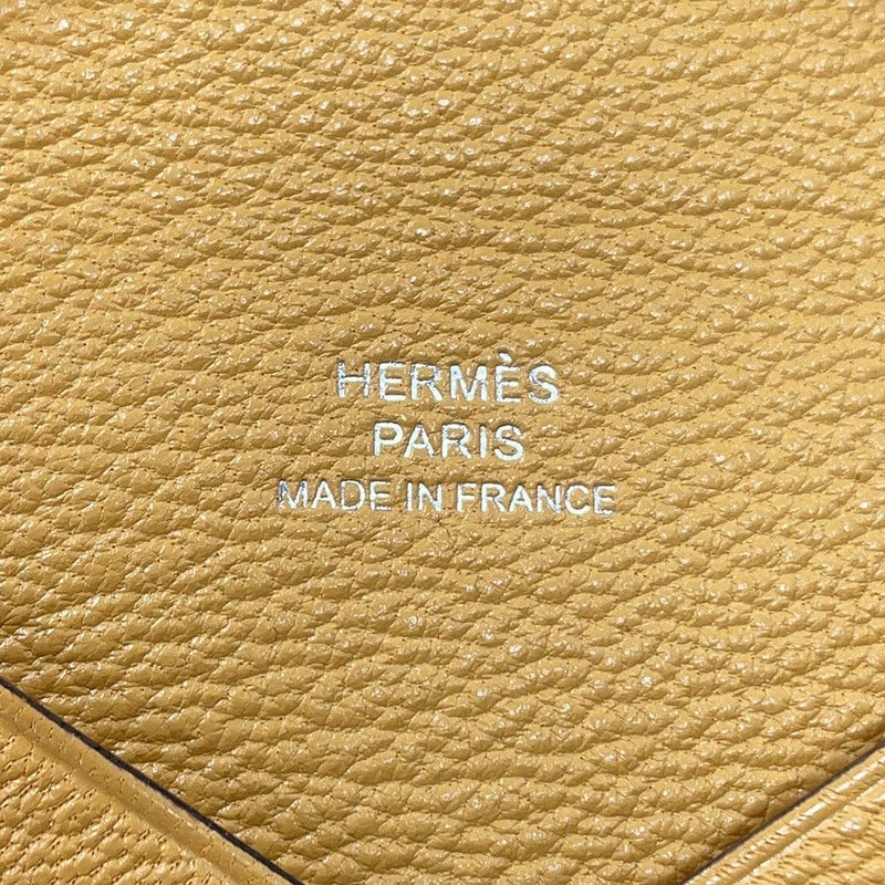 エルメス カードケース カルヴィ ジョーヌマンゴー シェブルミゾル K刻印 HERMES 名刺入れ