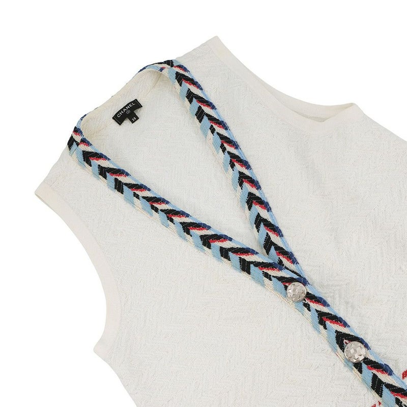 シャネル ベスト コットン レディースサイズ38 P54119 CHANEL トップス 白