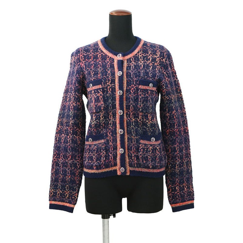 シャネル ジャケット ツイード ニットジャケット カシミヤ ウール レディースサイズ38 P72941 CHANEL アウター