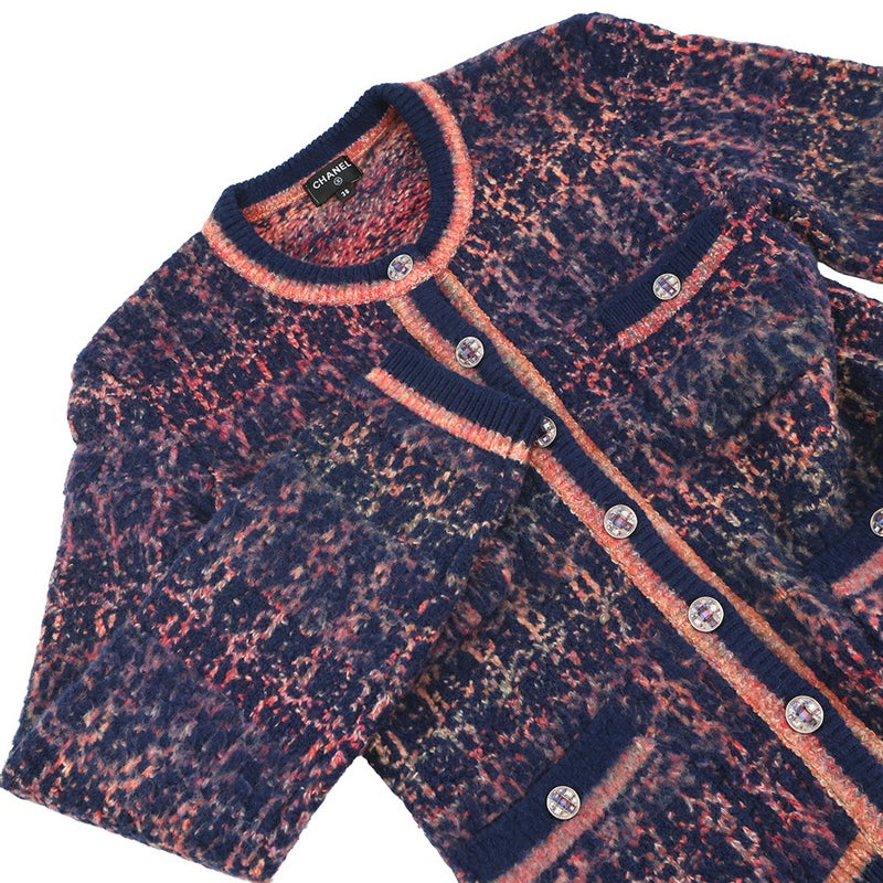 シャネル ジャケット ツイード ニットジャケット カシミヤ ウール レディースサイズ38 P72941 CHANEL アウター
