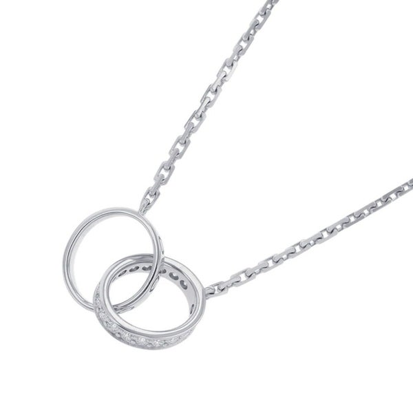 カルティエ ネックレス LOVE セミパヴェ ダイヤモンド 18P 計0.22ct K18WGホワイトゴールド B7013700 ベビーラブ ペンダント