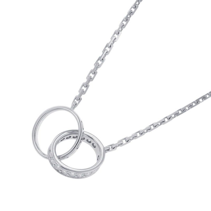 カルティエ ネックレス LOVE セミパヴェ ダイヤモンド 18P 計0.22ct K18WGホワイトゴールド B7013700 ベビーラブ ペンダント