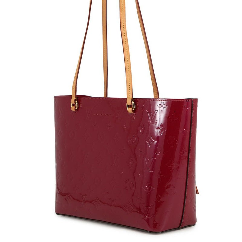 ルイヴィトン トートバッグ モノグラム・ヴェルニ ロング・ビーチPM M90480 LOUIS VUITTON ポーチ付き